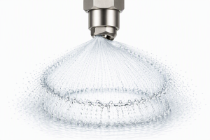 Tangential hollow cone spray pattern white